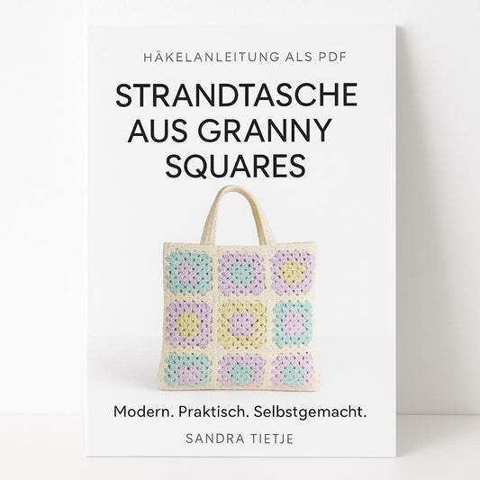 Häkelanleitung Strandtasche aus bunten  Granny Squares