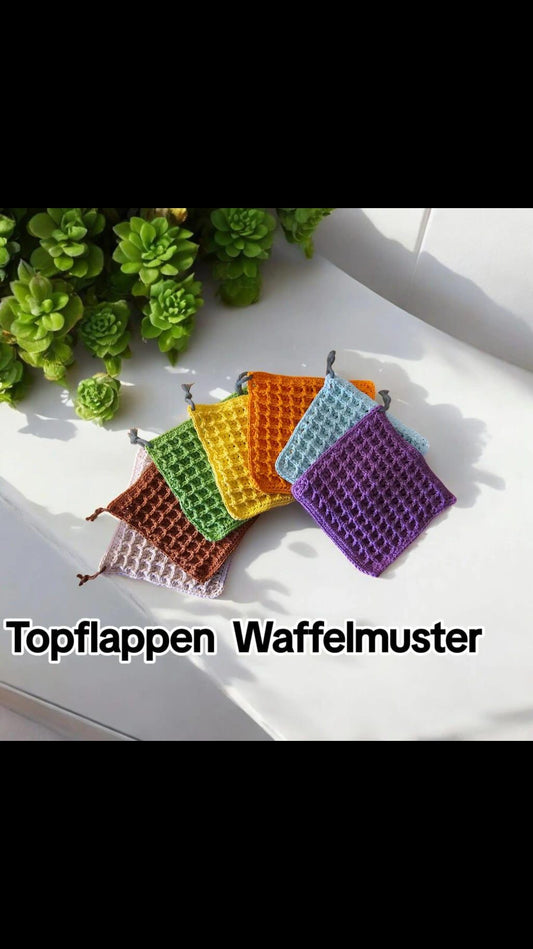 Gehäkelte Topflappen im Waffelmuster – nordisch, praktisch & stilvoll