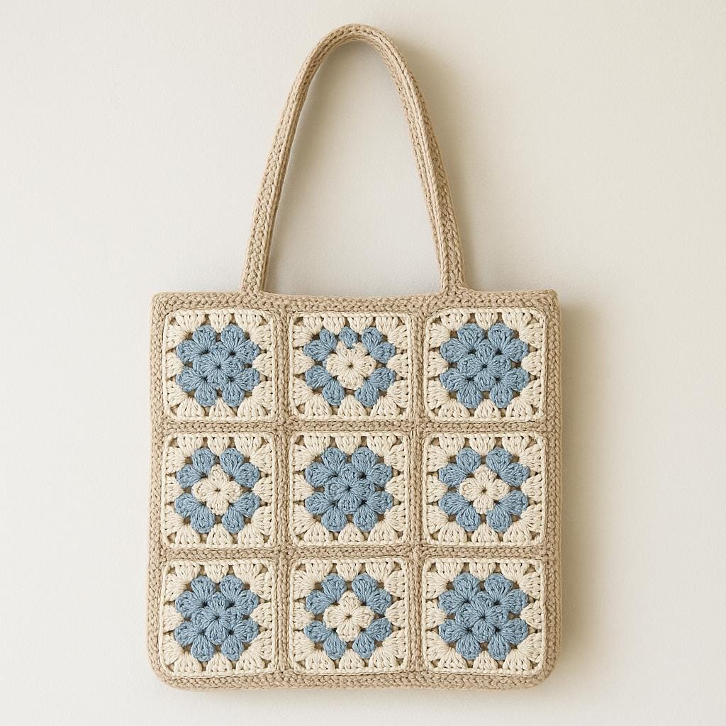 Häkelanleitung Strandtasche aus Granny Squares | Nordischer Stil | Sommerliche