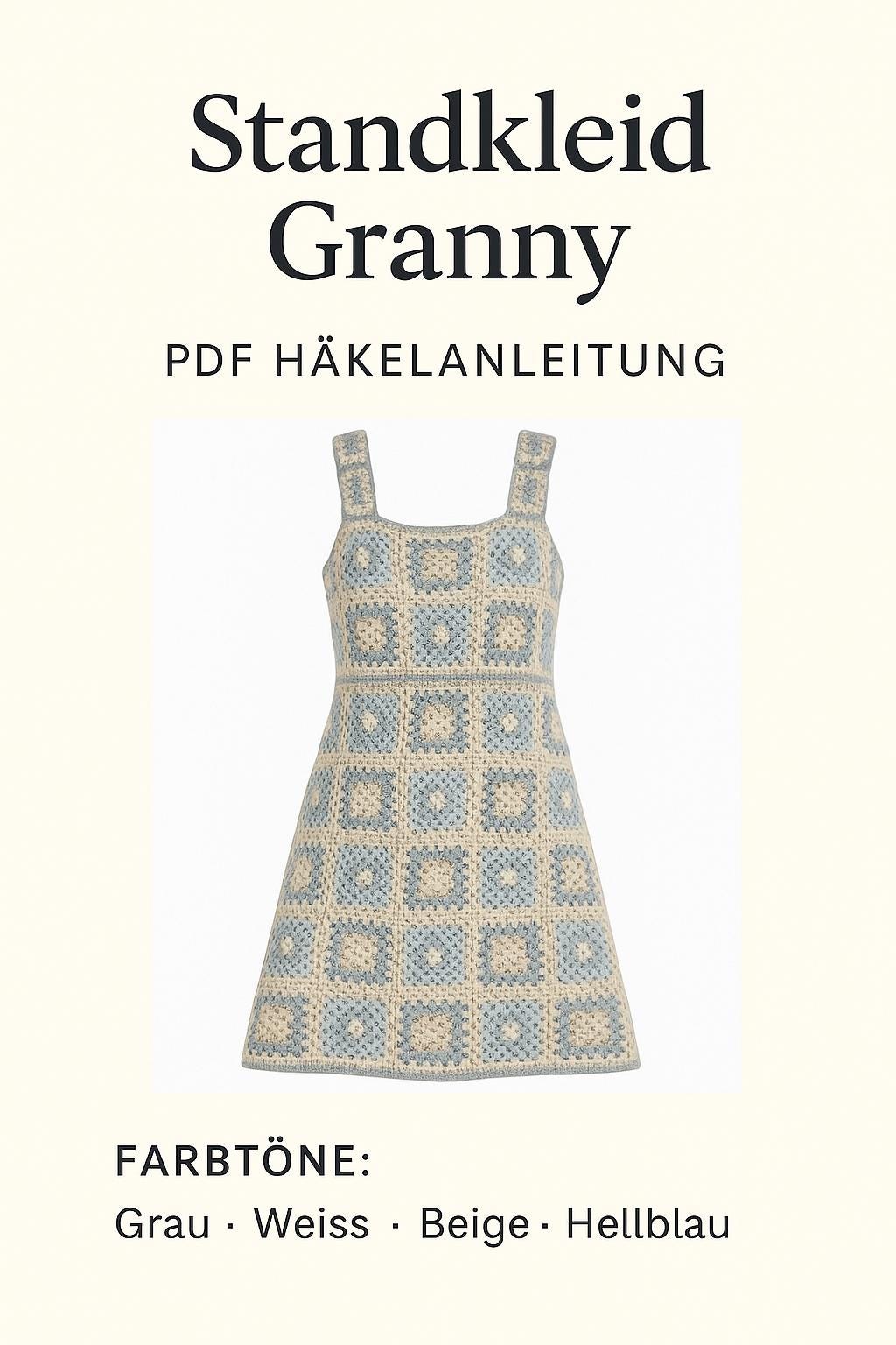 Häkelanleitung  Standkleid aus Granny Squares -  Nordic Summer Dress