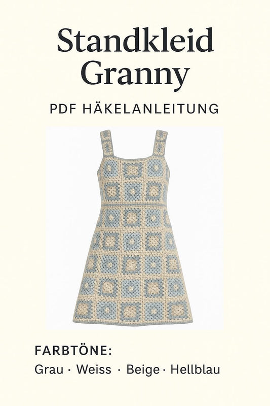 Häkelanleitung  Standkleid aus Granny Squares -  Nordic Summer Dress