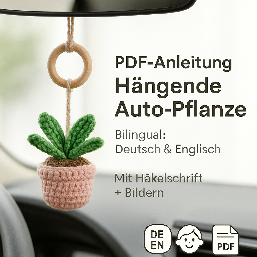 Hängende Auto-Pflanze – Plant Crochet Pattern | Car Hanging Plant
