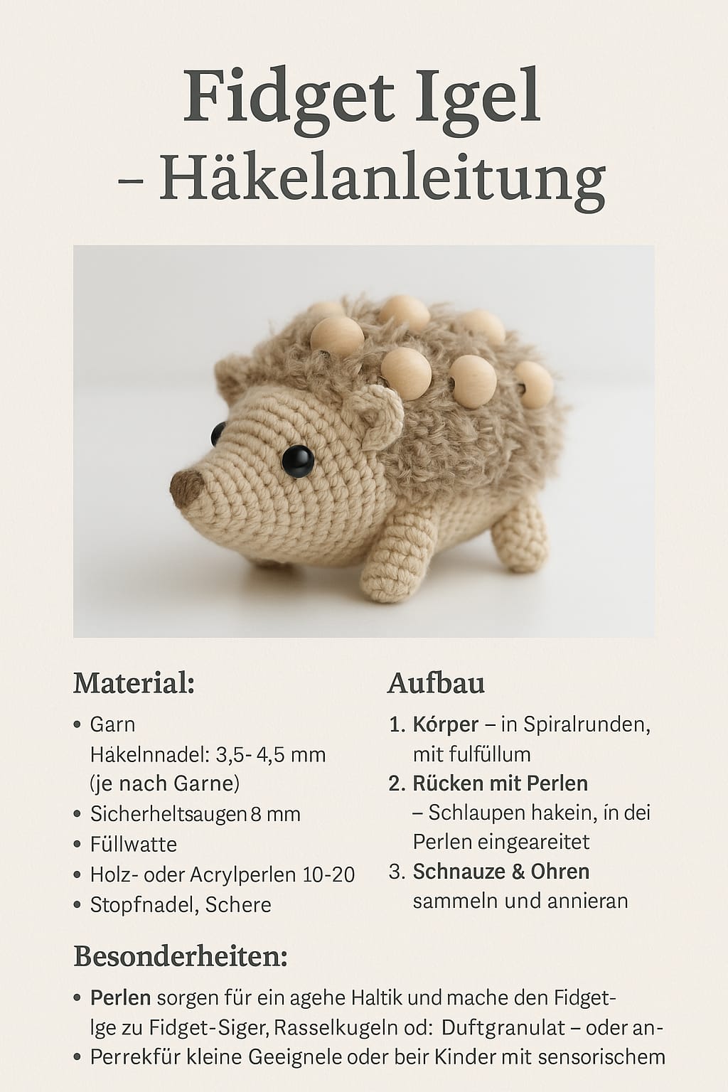 Häkelanleitung (PDF) - Fidget Igel