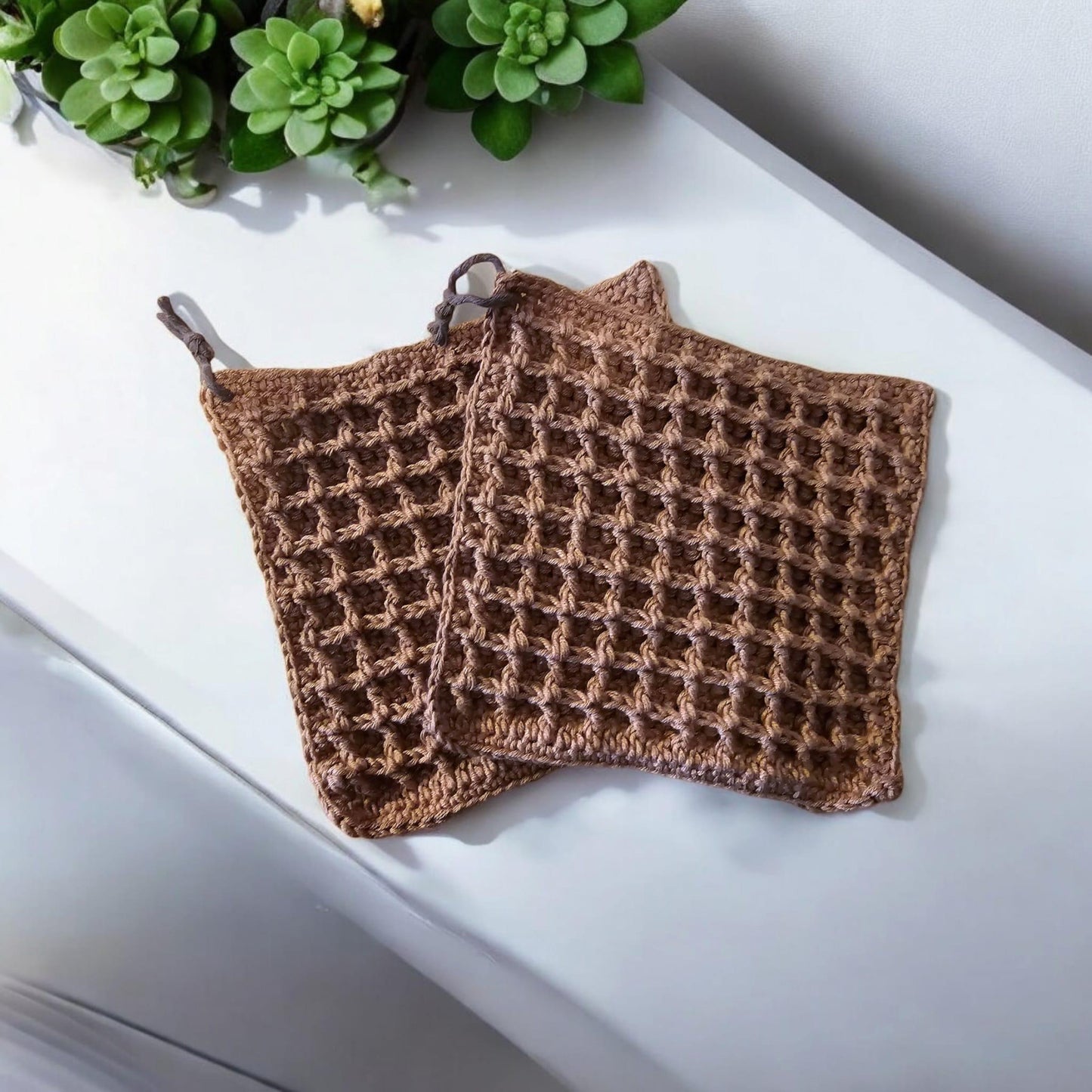 Gehäkelte Topflappen im Waffelmuster – nordisch, praktisch & stilvoll