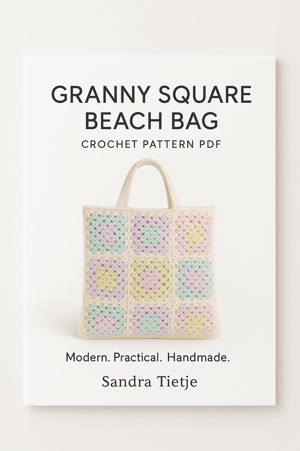 Häkelanleitung Strandtasche aus bunten  Granny Squares