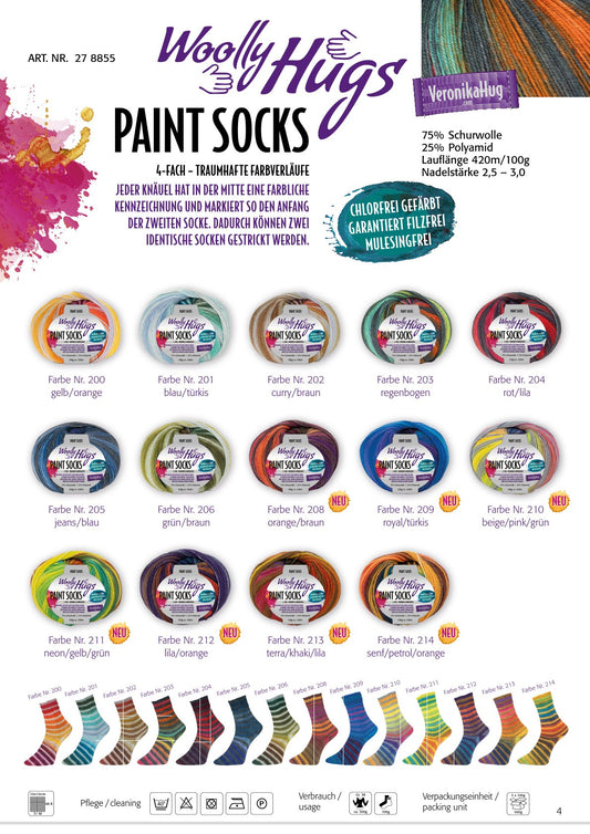 100g Woolly Hugs Paint Socks