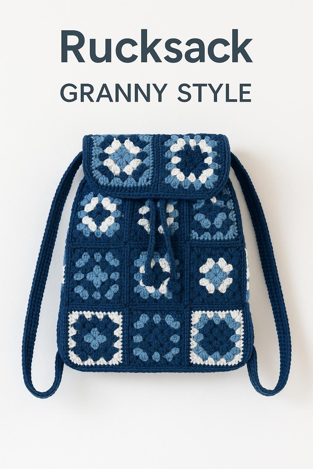 NEU  Häkelanleitung – Granny Square Rucksack