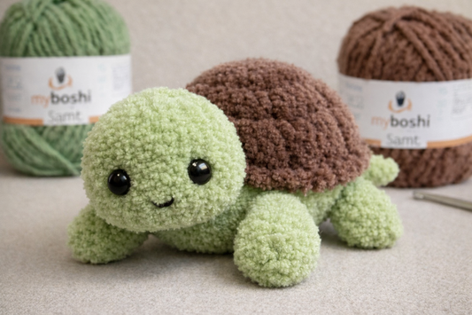 Puschelige Schildkröte – Häkelanleitung (PDF)