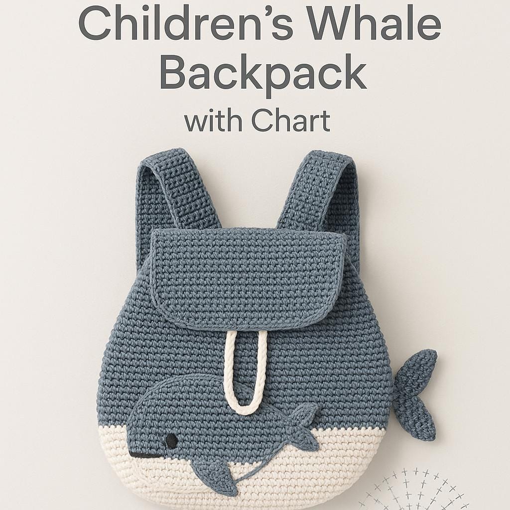 Häkelanleitung Kinderrucksack „Kleiner Wal“ – PDF-Download